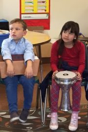 Students playing drums