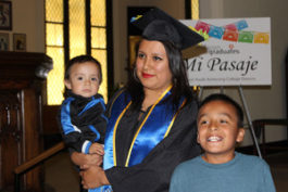Ely Jeronimo sharing in her college graduation with her younger brothers before speaking to her fellow graduates
